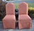 Vintage (1980's) Pair of Parson Chairs have a Contemporary Style. Pleated Skirted Bottom in a Rust/Salmon color with...