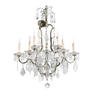 French Eight-Light Crystal Chandelier with Iron Armature from the 19th Century For Sale