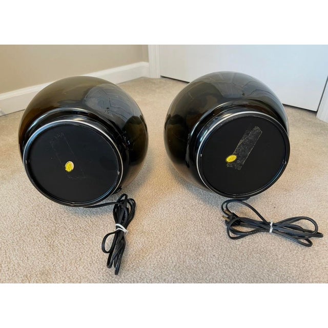 Metal 1970s Mid Century Modern Italian Handblown Smoke Glass & Chrome Table Lamps - a Pair For Sale - Image 7 of 8