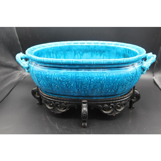 Oval Ceramic Planter by Théodore Deck For Sale - Image 6 of 11