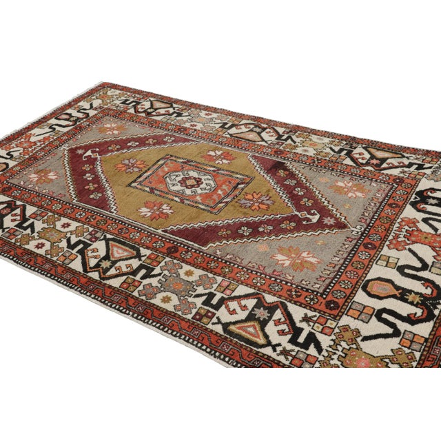 Rug & Kilim Vintage Turkish Rug With Multicolor Geometric Medallion - Rug & Kilim For Sale - Image 4 of 8