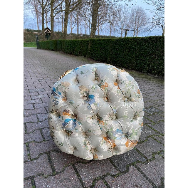 Late 20th C. French Louis XVI Gilt Beech Pistachio Bench For Sale - Image 4 of 8