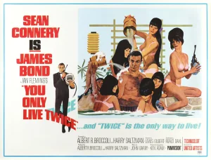 James Bond You Only Live Twice Original Vintage US Subway Movie Poster, 1967