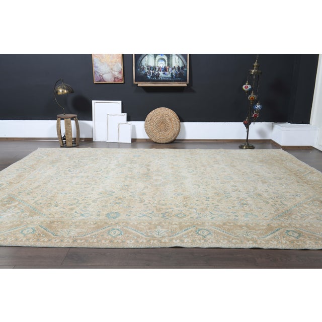 1970s Vintage Persian Handmade Wool Cotton Orange Area Rug For Sale - Image 11 of 11