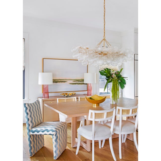 White Matthew Izzo Home Britta Matte White Lacquer, Woven Cane, and Linen Upholstered Klismos Style Dining Chair For Sale - Image 8 of 10
