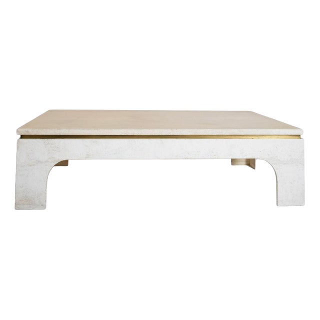 Rectangular Travertine Coffee Table, 1970s For Sale
