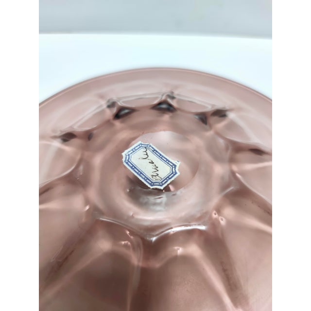 Glass Rose Ribbed Murano Glass Vide-Poche by Vittorio Zecchin, 1920s For Sale - Image 7 of 8