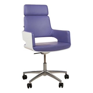 S 845 Leather Office Chair in White Purple with Manual Function from Thonet For Sale