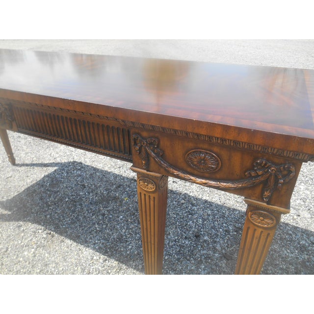 Brown Stunning Maitland Smith Monumental Hand Carved Entry / Foyer / Console Table For Sale - Image 8 of 11