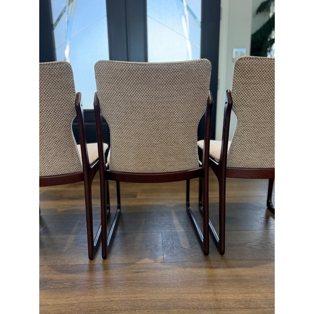Set of Four Danish Modern Sculptural Rosewood Cantilever Dining Chairs, Denmark, C. 1970 For Sale - Image 12 of 16