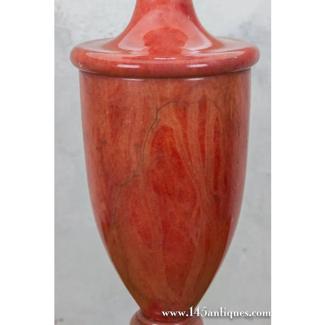 1960s Pair of Italian Red Alabaster Lamps For Sale - Image 5 of 7