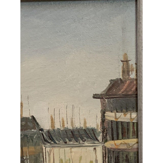 Midcentury Parisian Impressionist Cityscape Oil Painting by Chambray For Sale - Image 4 of 6