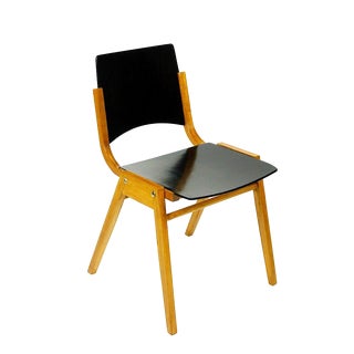Mid-Century Austrian P7 Stacking Chairs in Dark Brown Beech attributed to Roland Rainer, 1950s For Sale