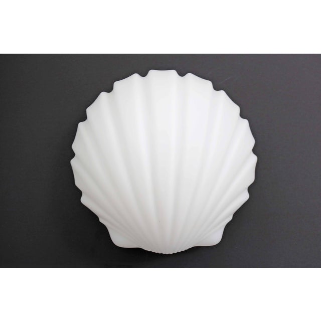 Mid-Century Modern Shell Wall Lamp in Opal Glass from Glashütte Limburg, 1970s For Sale - Image 3 of 11