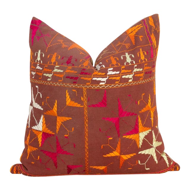 Avika Antique Indian Folk Pillow For Sale