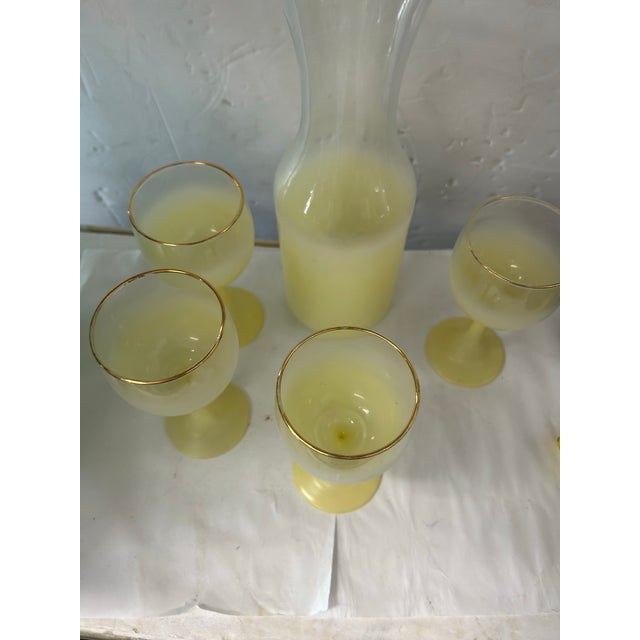 Glass 1960s Blendo Carafe and Wine Glass Set- 5 Pieces For Sale - Image 7 of 9