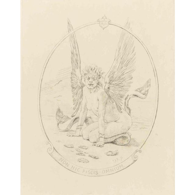 Félicien Rops, Nude, Fish, 1880s, Etching For Sale - Image 4 of 4