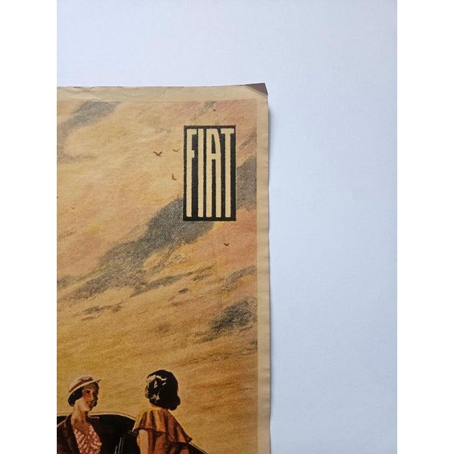 Art Deco Fiat Automobile Advertising Poster, 1930s For Sale - Image 3 of 8