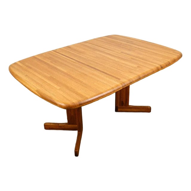 Mid Century Modern Dining Table Solid Oak Rectangular Kitchen Butcher Block MCM For Sale