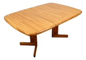 Mid Century Modern Dining Table Solid Oak Rectangular Kitchen Butcher Block MCM