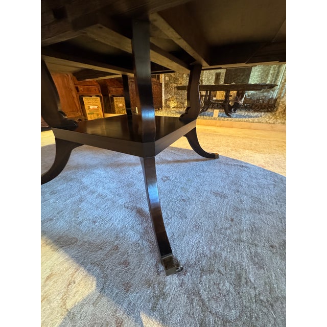 Cherry Round Birdcage Base Extending Dining Table With 2 Leaves by Englishman's Fine Furnishings For Sale - Image 15 of 17