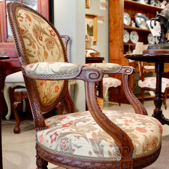Late 19th Century Finely Carved Louis XVI Style Armchairs - A Pair For Sale - Image 5 of 11