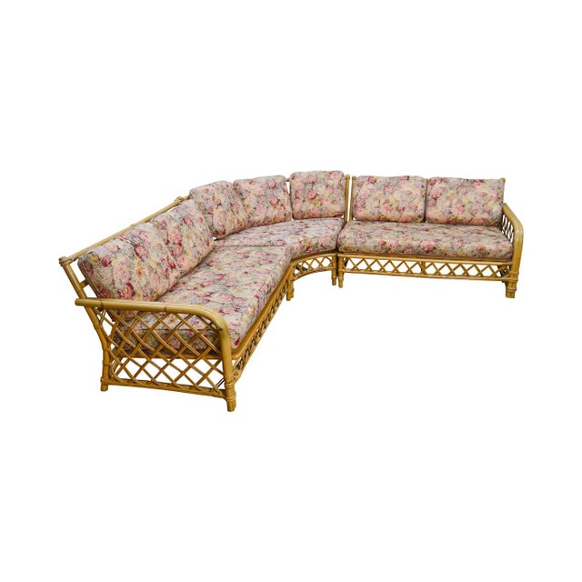 Ficks Reed Vintage Rattan Bamboo Sectional Sofa Chairish