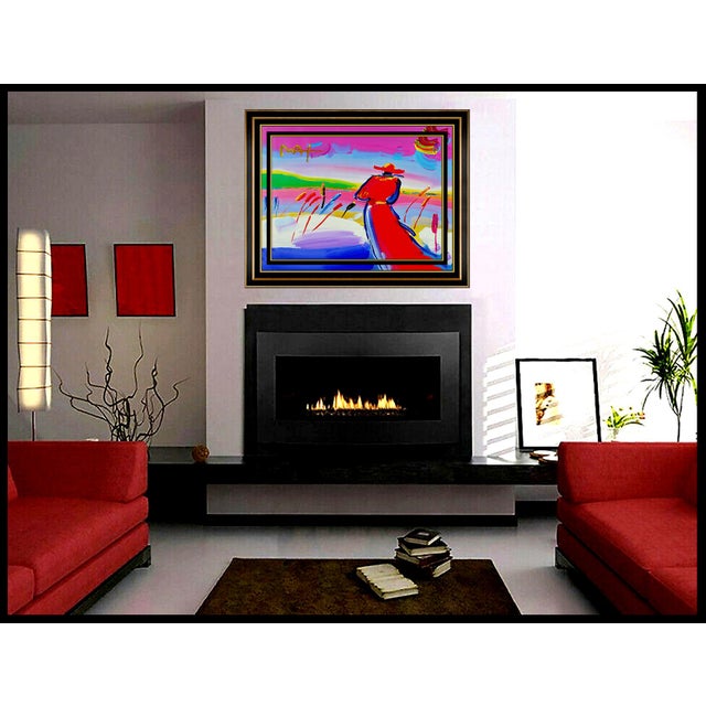 The artwork listed is an Authentic Original Mixed Media Peter Max Painting titled "WALKING IN REEDS ORIGINAL" with a Max...