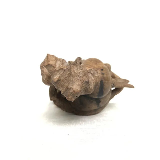 19th Century Asian Carved Wood Figure of a Scholar For Sale - Image 9 of 11