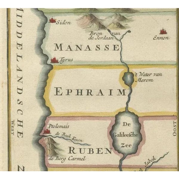 Dutch Map of Ancient Israel, 1730 For Sale - Image 4 of 10