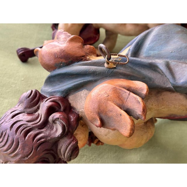 Musical Angels in Carved and Polychromed Wood by Arte Granda, Set of 2 For Sale - Image 13 of 18