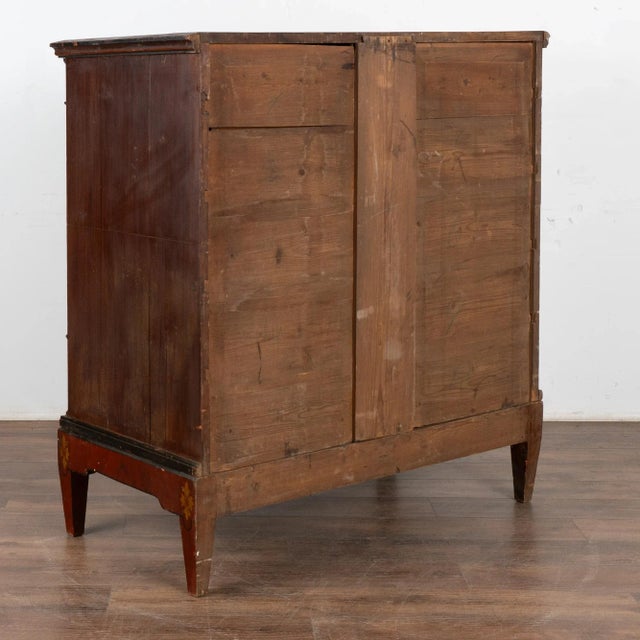 Tall Original Painted Pine Chest of Five Drawers, Dated 1850 For Sale - Image 12 of 12