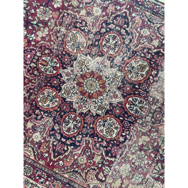 Antique Persian Sage Green Kermanshah Rug 4.3 x 5.7 For Sale - Image 9 of 16