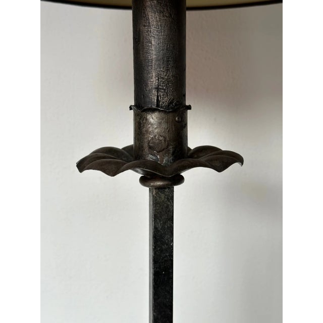 Spanish Silvered Iron Floor Lamp With Twisted Stem and Tripod Base, 1950s For Sale - Image 11 of 12