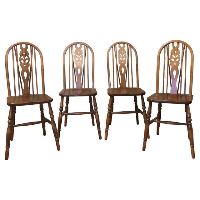 Country Kitchen Wheel Back Dining Chairs, 1960, Set of 4 For Sale - Image 6 of 6