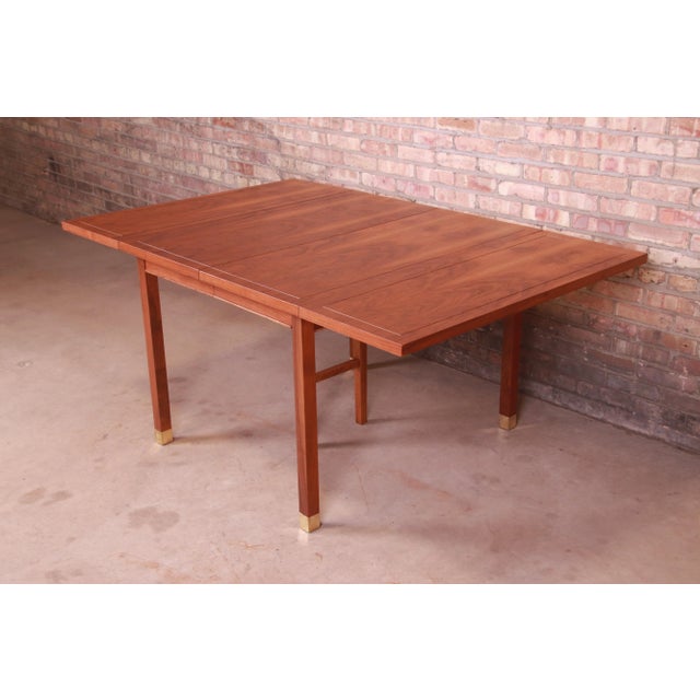 Harvey Probber Style Mid-Century Modern Walnut Extension Dining Table, Newly Refinished For Sale - Image 9 of 13