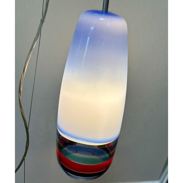 Mid 20th Century Murano Glass Sigaro Blue Pendant Design by Massimo Vignelli by Venini 1956. Amazing ‘Sigaro’ pendant...