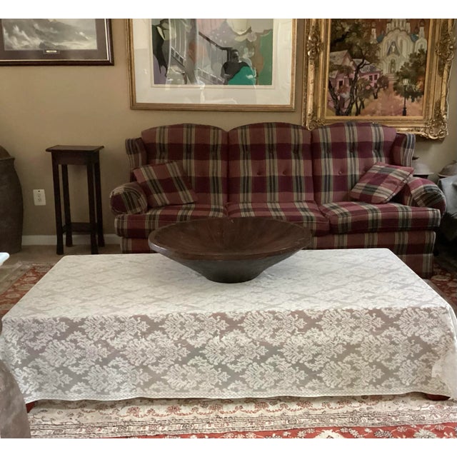 Massive Vintage Hand-Carved Wooden Bowl – 27” Wide, 36 Lb Rustic Statement Piece For Sale - Image 11 of 11