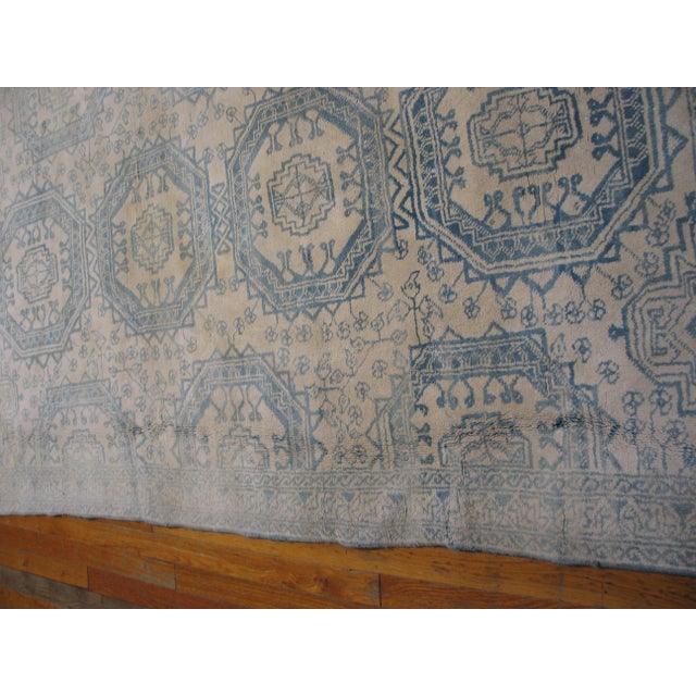 Early 20th Century N. Indian Agra Cotton Carpet ( 4' x 6'8" - 122 x 203 ) Antique Cotton Ivory Beige Cream White Hand...
