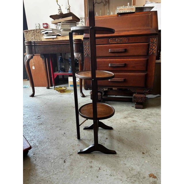 Brown 1900s Edwardian Mahogany Antique Cake Stand For Sale - Image 8 of 9