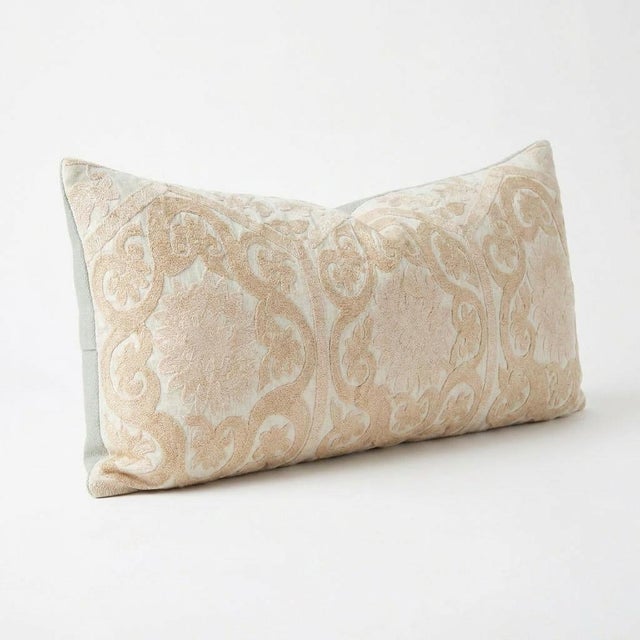 This beautiful 16'' x 38'' hand-embroidered Suzani pillow cover was made from authentic Uzbek cotton fabric. The intricate...