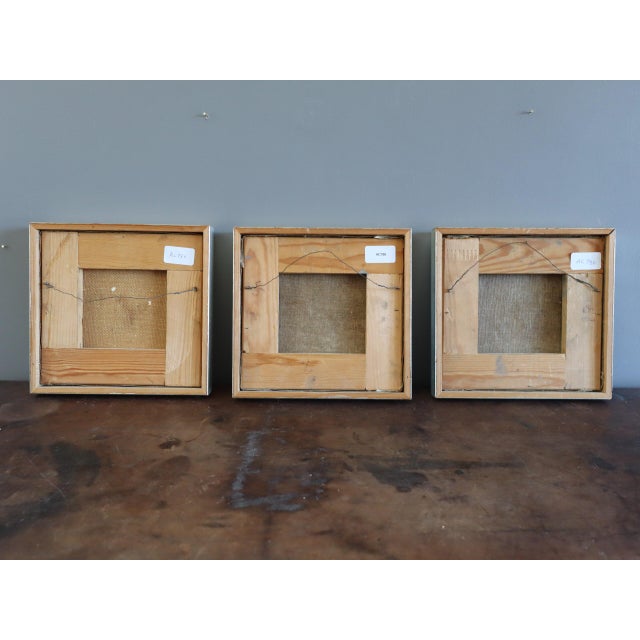 20th Century Modern 'Tidal Forms: A Study in Motion' Set of 3 Mini Abstract Oil Paintings, Framed For Sale - Image 12 of 12