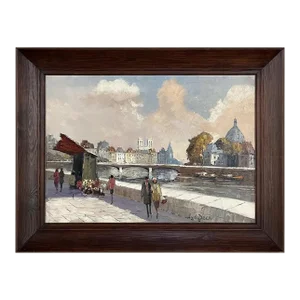Vintage Framed Oil Painting on Canvas by J. Van Der Berk