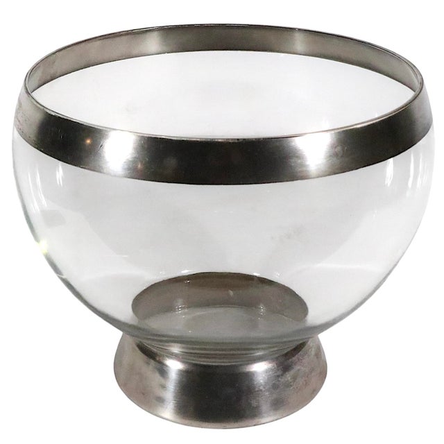 Large Mid 20th Century Dorothy Thorpe Silver Band Punch Bowl For Sale In New York - Image 6 of 12