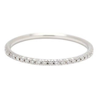 0.20ctw Diamond Tiffany & Co Eternity Band Ring, 18k White Gold, Ring Size 8.25 For Sale