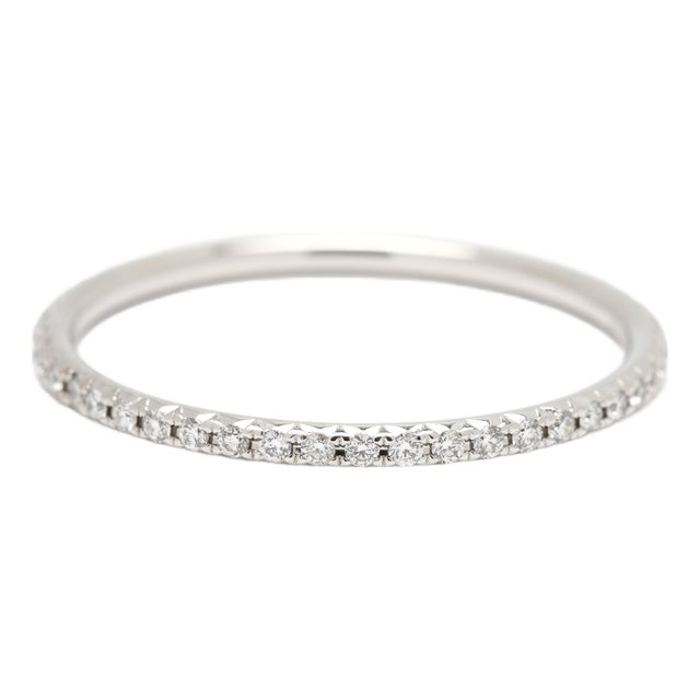 0.20ctw Diamond Tiffany & Co Eternity Band Ring, 18k White Gold, Ring Size 8.25 For Sale