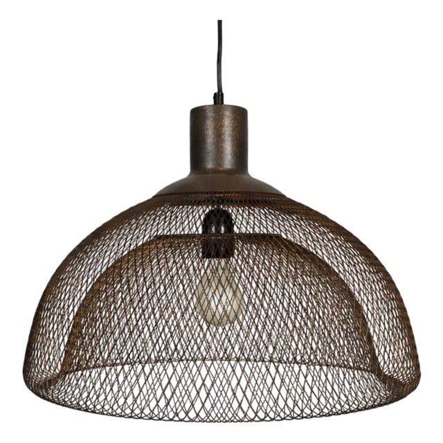 Industrial Bronze Wire Pendant Light For Sale