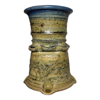 Vintage Handmade Wayne Cardinalli Studio Brutalist Art Pottery Vase Sculpture For Sale