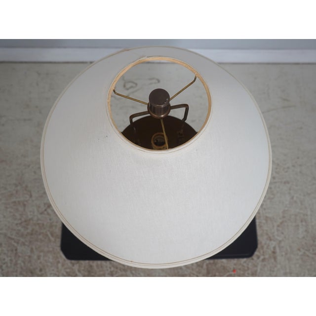 Traditional 1980s Ralph Lauren Cylinder Glass & Brass Table Lamp For Sale - Image 3 of 11