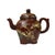 1990s Vintage Chinese Reddish Brown Graphic Zisha Clay Teapot Art Display For Sale - Image 5 of 9